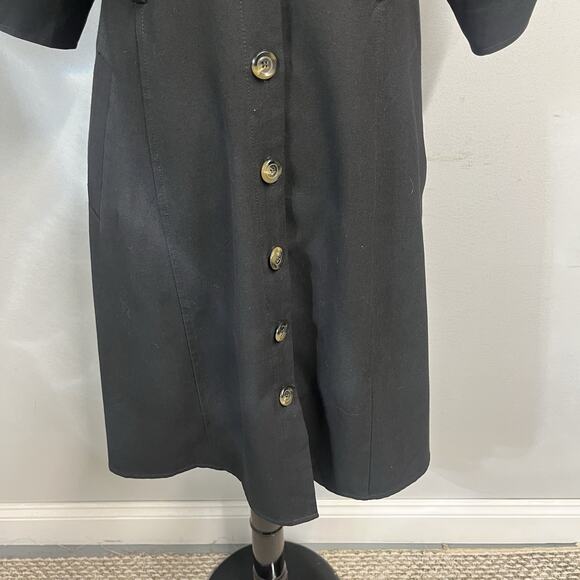 Ann Taylor Dress size 6 Classic Black Button Front Career Knee Stretch Modest - Picture 6 of 11